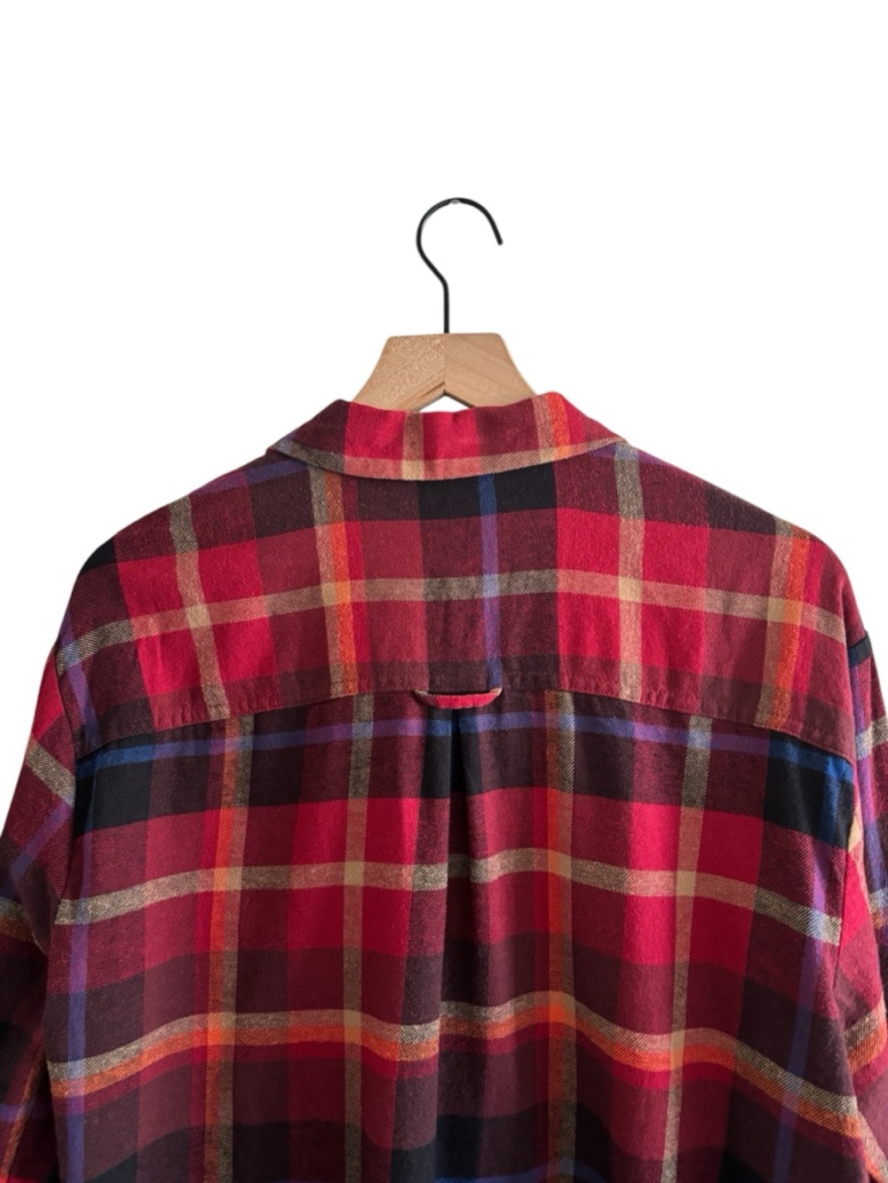 Old Navy The Boyfriend Shirt Plaid Button Up Women's Large Tall Long Sleeve - Picture 8 of 15